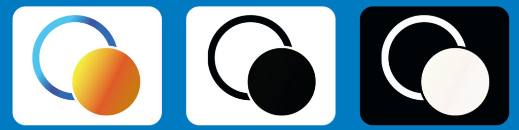Design de logo : test noir et blanc