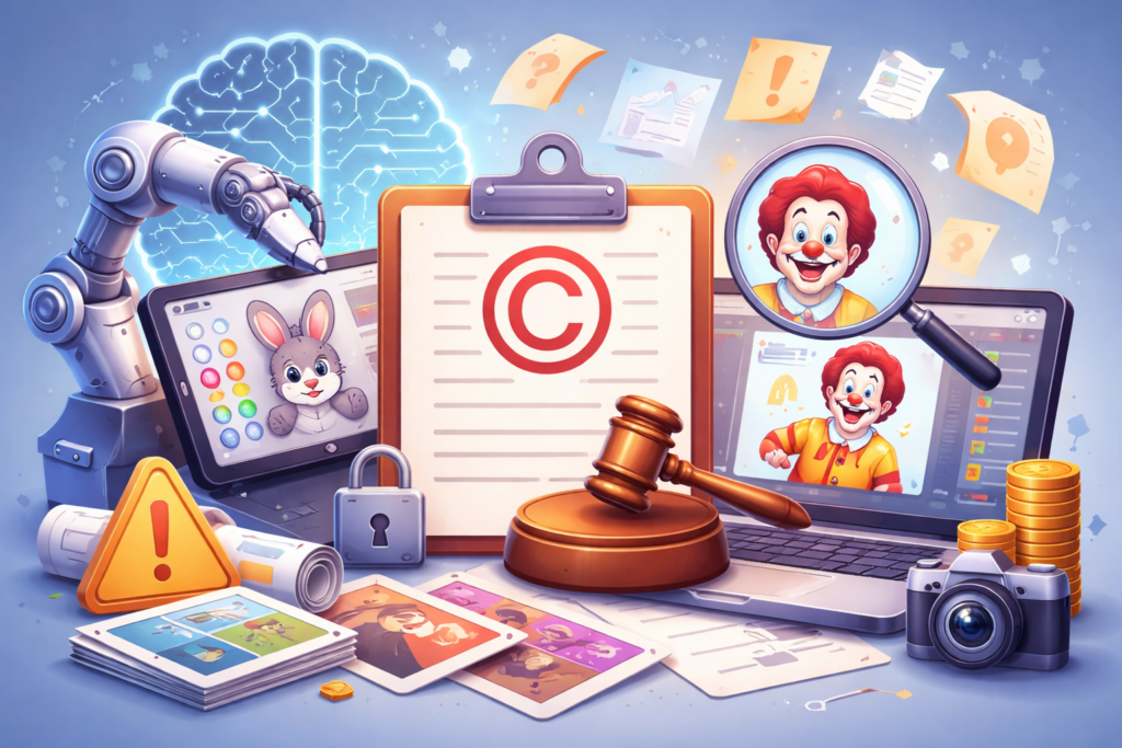 droits d’auteur et IA : illustration de la protection des images créées avec intelligence artificielle